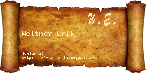 Weltner Erik névjegykártya